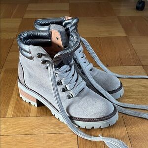 Gentle Souls Gray Lace-Up Boots